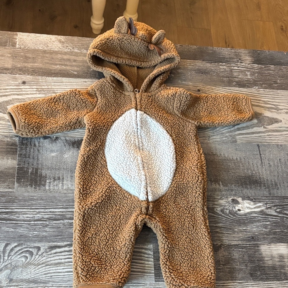 Carter's fuzz reindeer hooded one piece